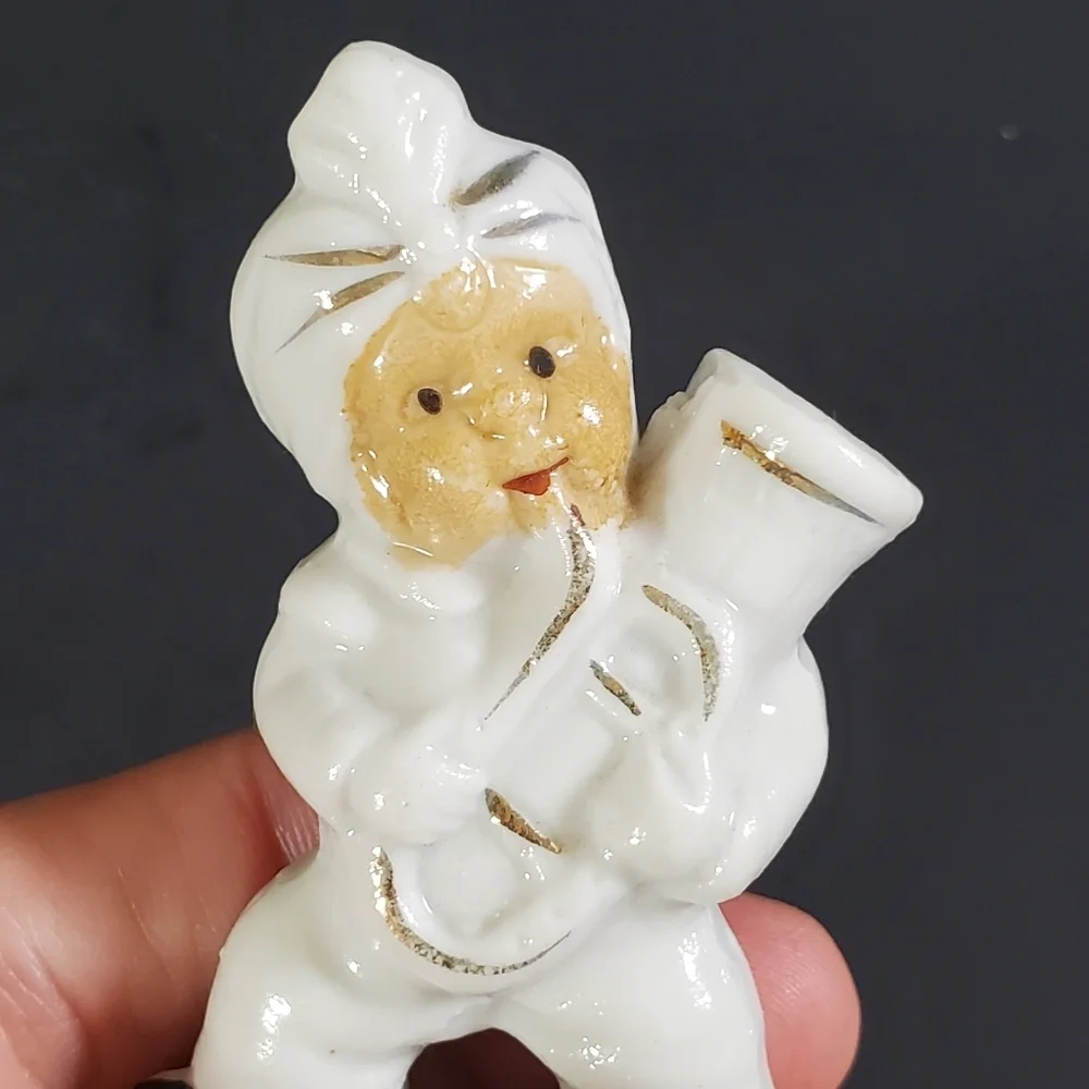 Ceramic Boy Playing Tuba Figurine Musician Collectible Vintage Japan